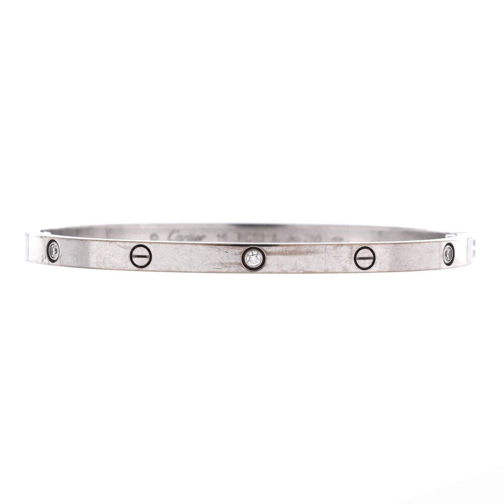 Cartier Small Love 6 Diamond Bracelet 18K White Gold and Diamonds